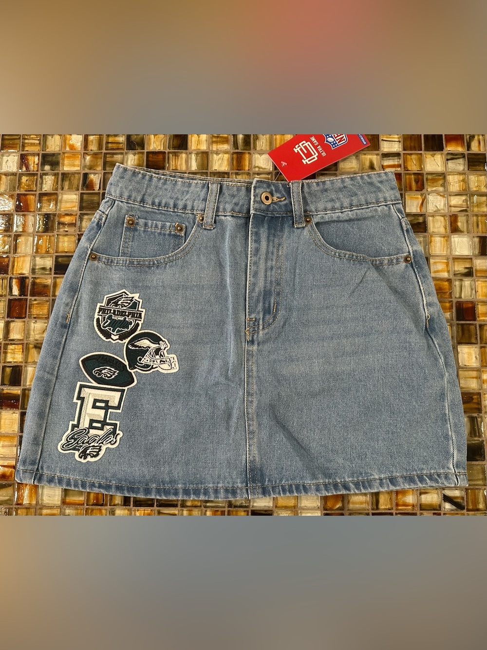 Philadelphia Eagles Denim Mini Skirt~NWT~Small~NFL Ultra Game~$50